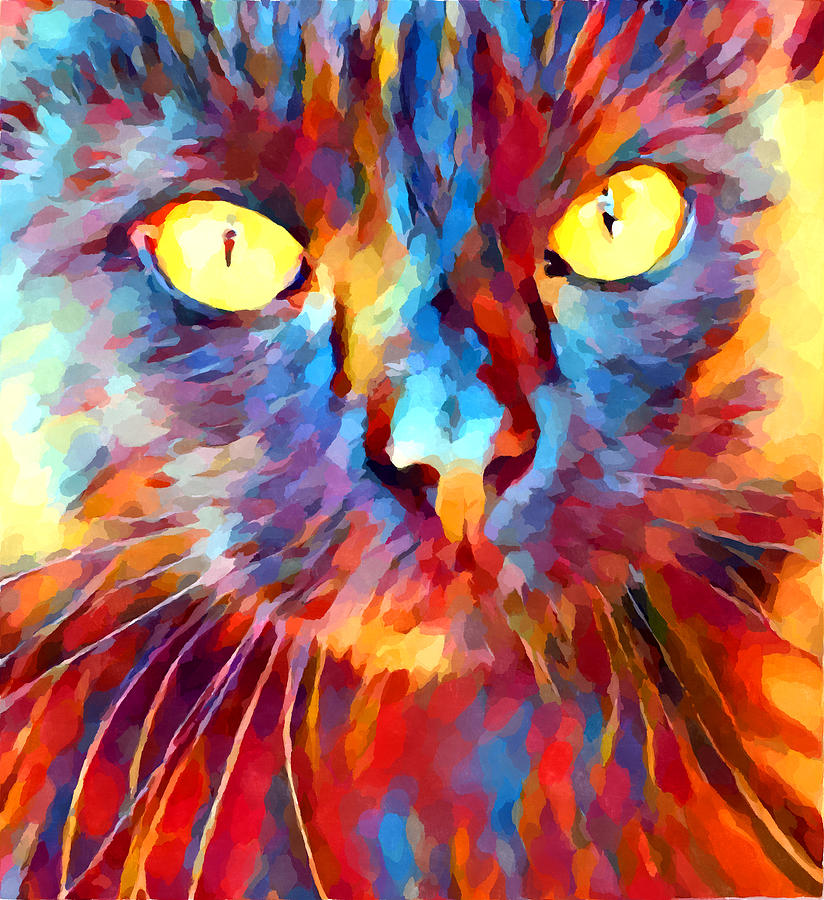 Cat Watercolor Painting by Chris Butler