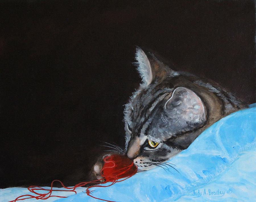 Cat With Red Yarn by Judy Bradley Cat With Red Yarn by Judy Bradley