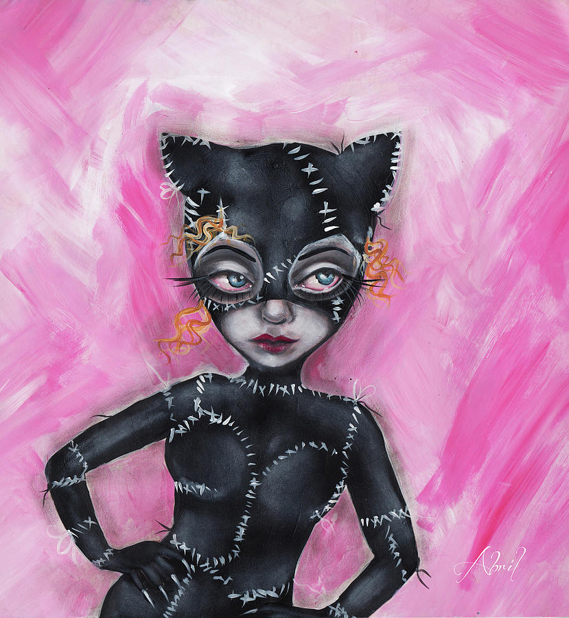 Cat Woman Painting by Abril Andrade