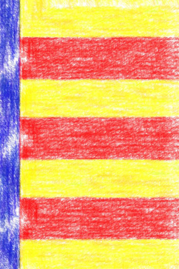 Catalan Flag Colors v4 Painting by Celestial Images