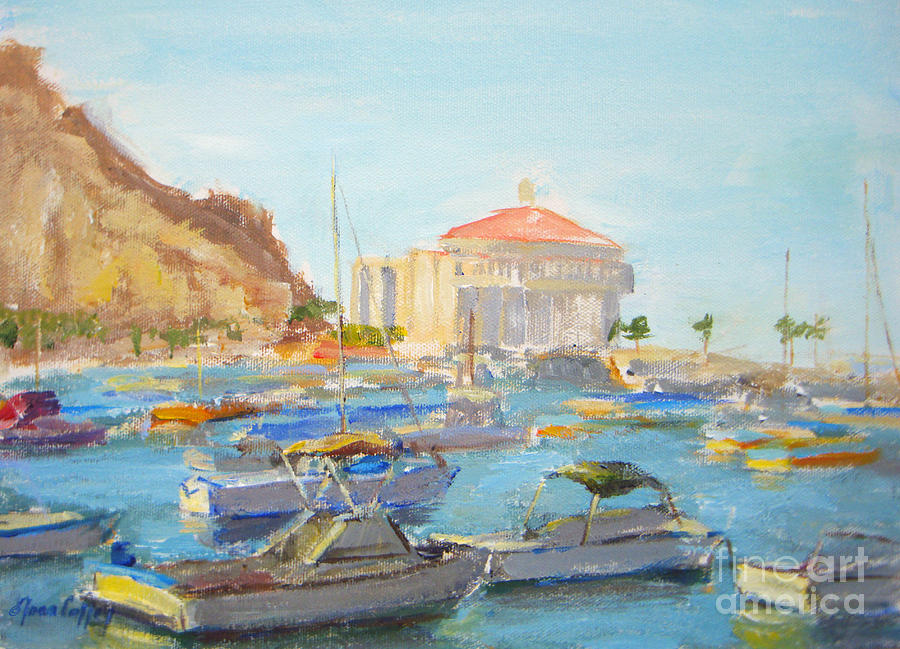 Boat Painting - Catalina Casino In The Light by Joan Coffey