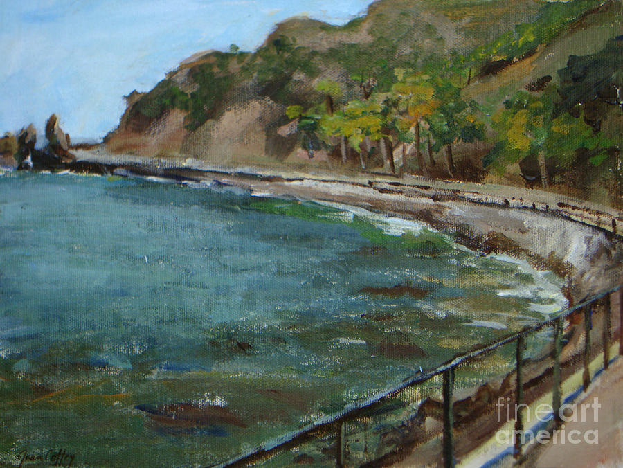 Catalina Trees At Lovers Cove Painting by Joan Coffey