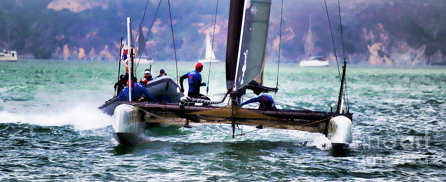 Catamaran Americas Cup  Photograph by Chuck Kuhn