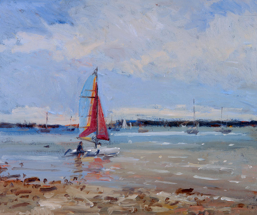 Boat Painting - Catamaran  Brittany by Christopher Glanville