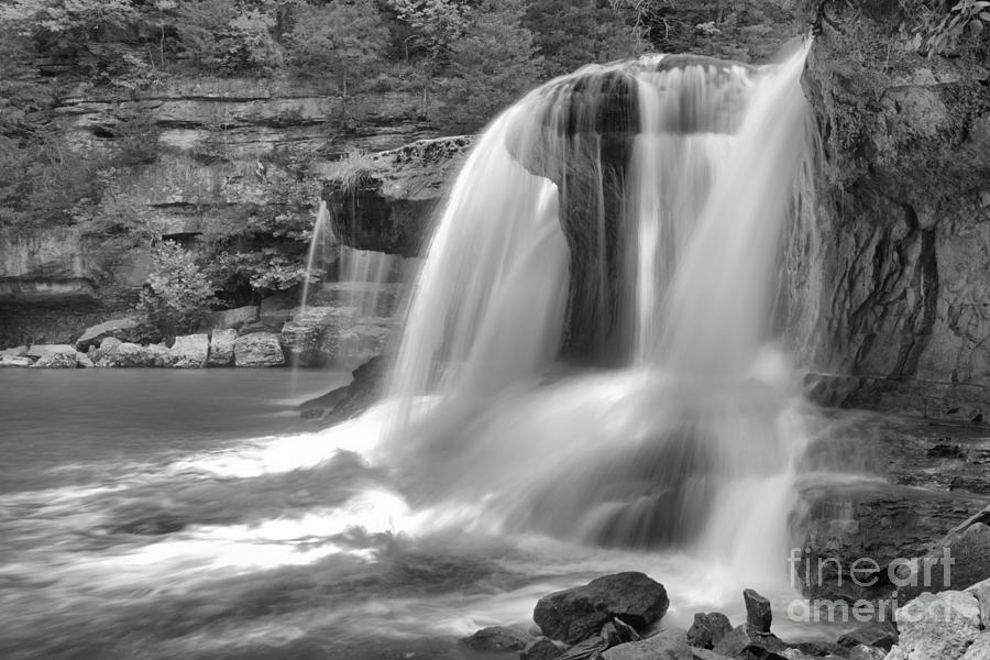 Cataract Falls Large Cascades Black And White Photograph by Adam Jewell