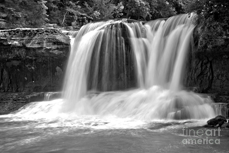 Cataract Twin Falls Black And White Photograph by Adam Jewell