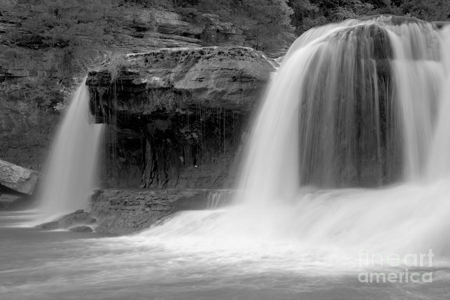 Cataract Waterfall Ghosts Black And WhiteA Photograph by Adam Jewell