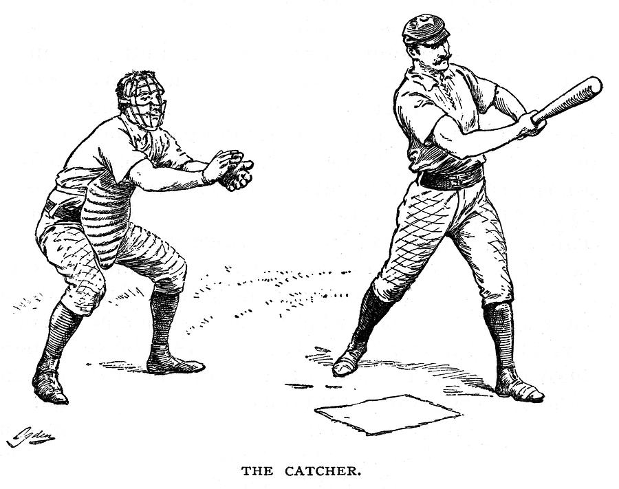 Catcher & Batter, 1889 Photograph by Granger