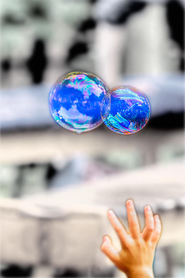 Bubbles Digital Art - Catching Bubbles by John Haldane
