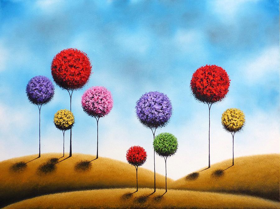 Abstract Trees Painting - Catching Dreams by Rachel Bingaman