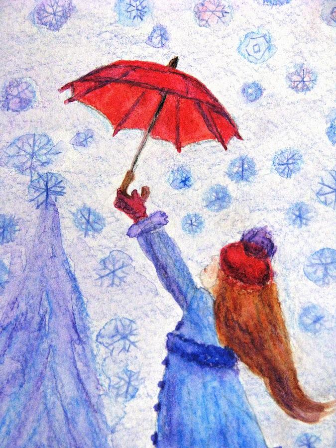 Catching Snowflakes Painting by Angela Davies