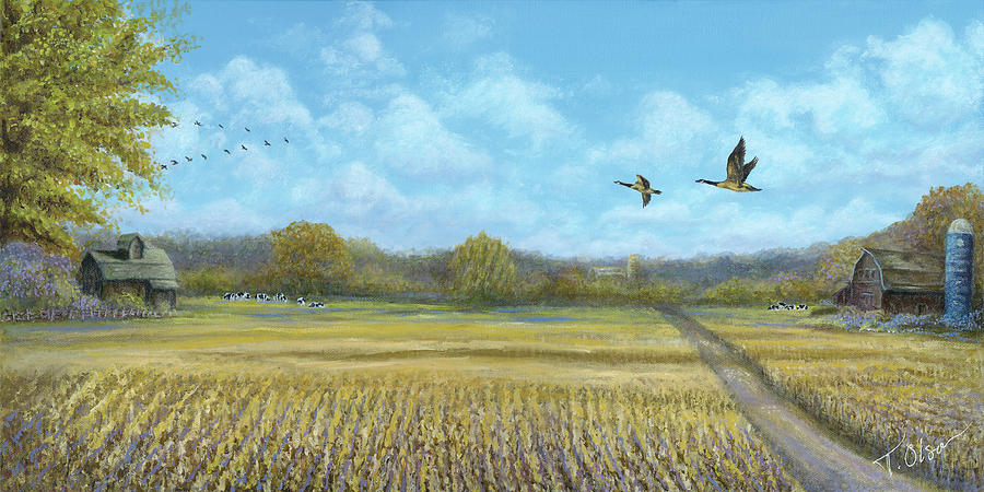 Geese Painting - Catching The Flock by Tammy Olson