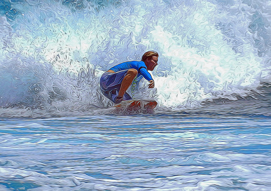 Catching the wave Mixed Media by Pamela Walton