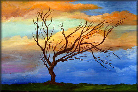 Catching The Wind  Abstract Tree Series Painting by Mary Jo Zorad
