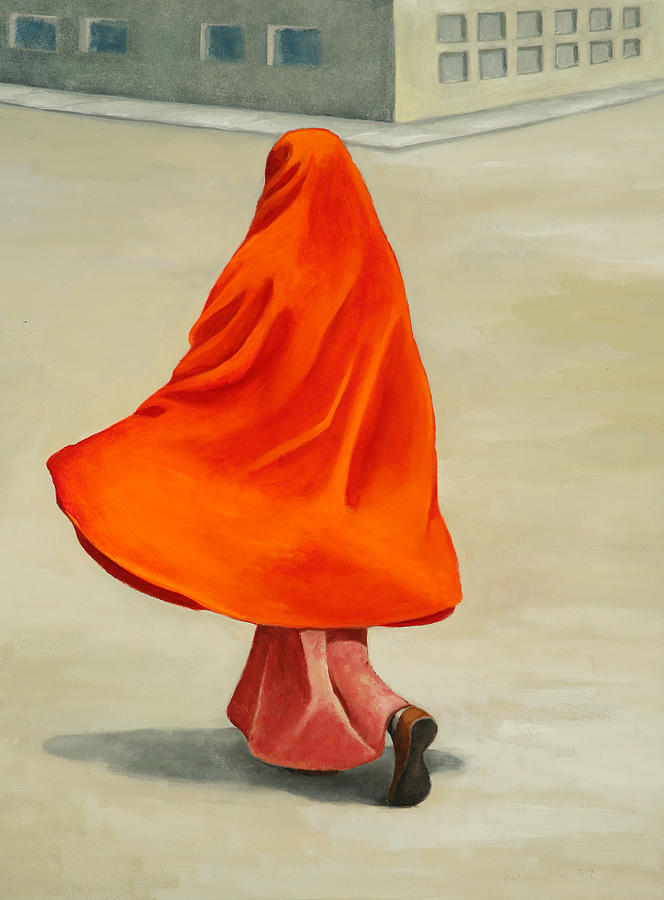 Orange Painting - Catching the Wind by Joan Engelmeyer
