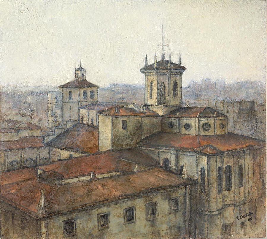 Catedral Painting - Catedral de Santander by Tomas Castano
