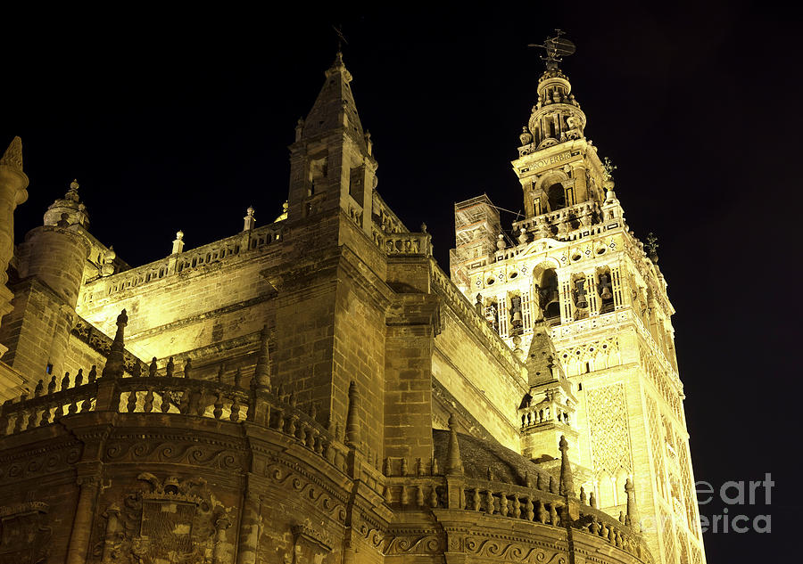 Catedral de Sevilla en la Noche Photograph by John Rizzuto