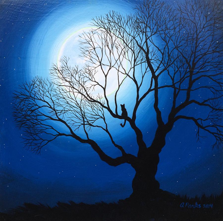 Tree Painting - CATemplation by Andrea Parks
