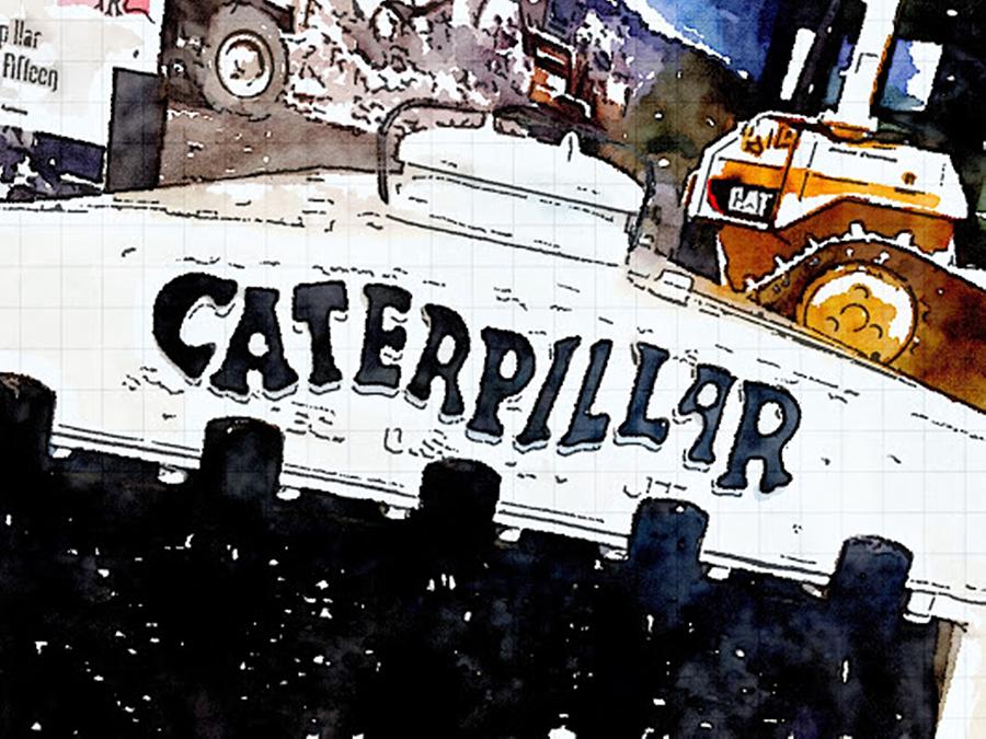 Caterpillar Water Color Mixed Media by Mary Pille