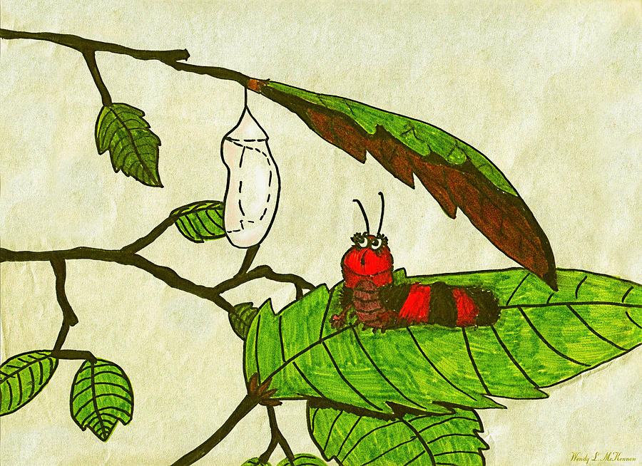 Caterpillar Whimsy Drawing by Wendy McKennon