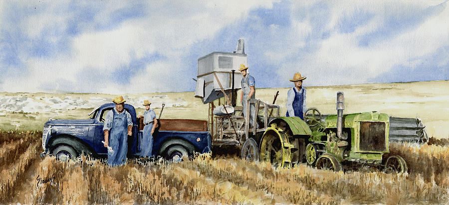Farm Painting - Catesby Cuttin 1938 by Sam Sidders