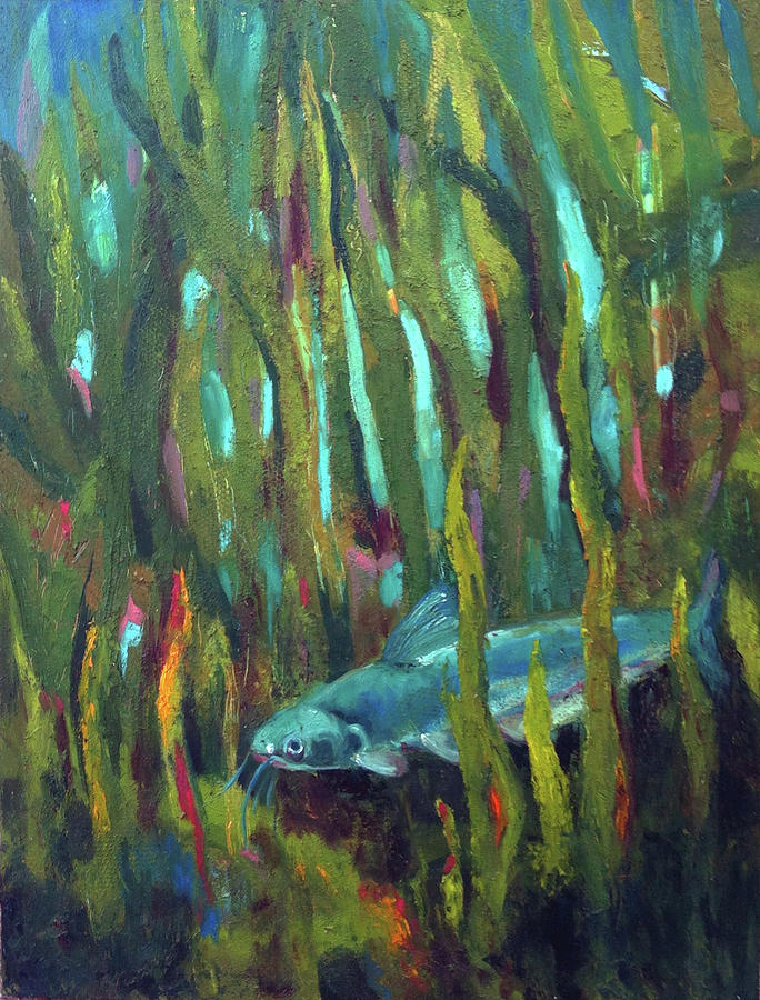 Catfish Painting by Art Nomad Sandra Hansen