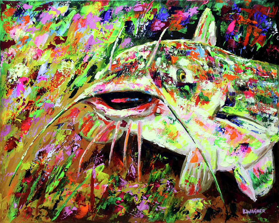 Catfish in Colors Painting by Karl Wagner