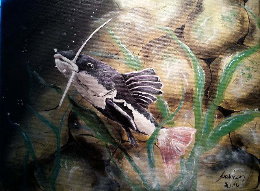 Catfish Painting By Judit Szalanczi