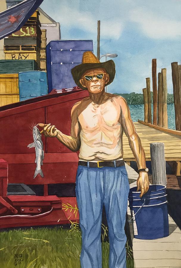 Catfish Man Painting by Mike King