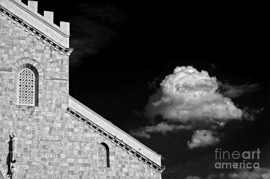 Black And White Photograph - Cathedral and cloud by Silvia Ganora
