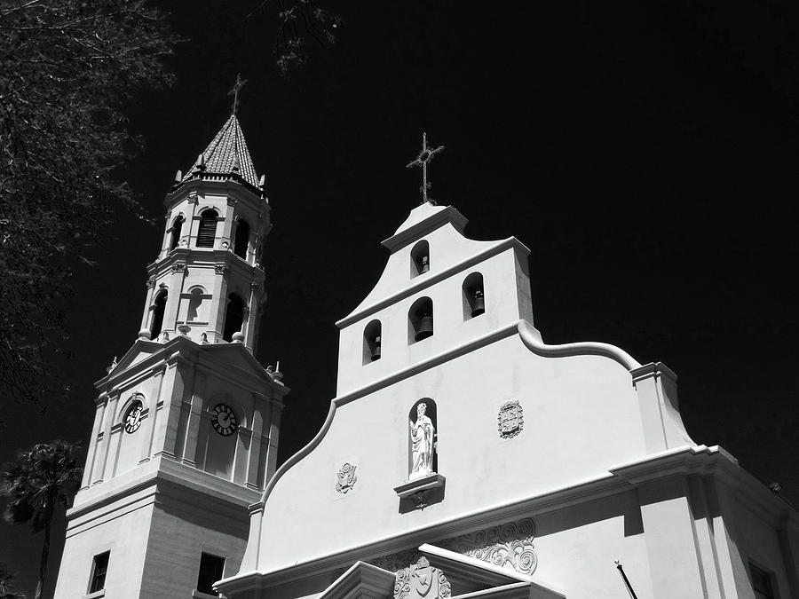 Cathedral Basilica of St. Augustine B W Photograph by David T Wilkinson