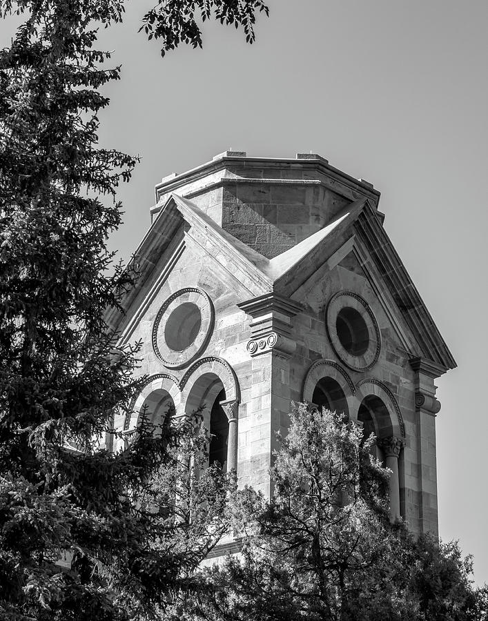 Cathedral Basilica of St Francis in bw Photograph by James Barber