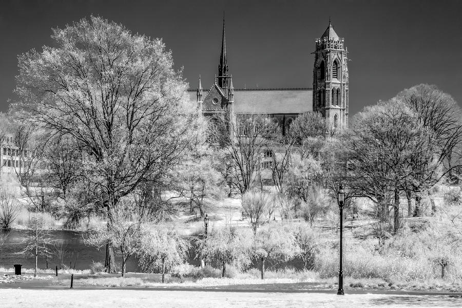 Cathedral Basilica of the Sacred Heart IR Photograph by Susan Candelario
