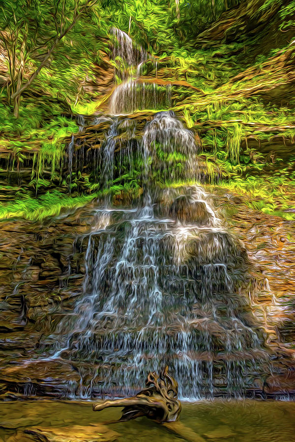Cathedral Falls 3 - Paint Photograph by Steve Harrington