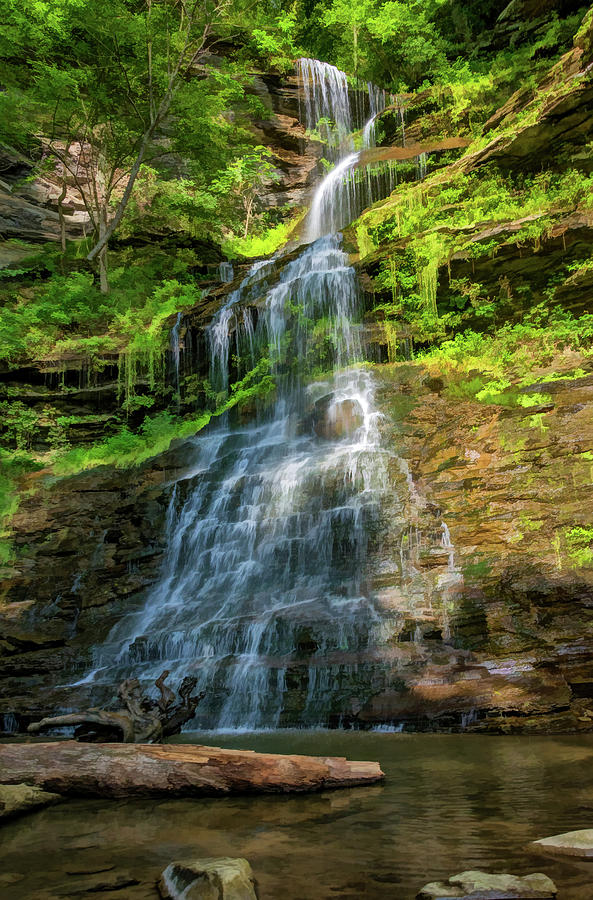 Summer Photograph - Cathedral Falls - Paint by Steve Harrington