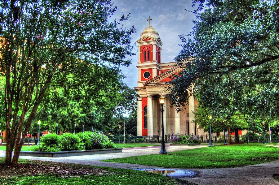 Cathedral from Corner in Mobile Alabama Photograph by Michael Thomas