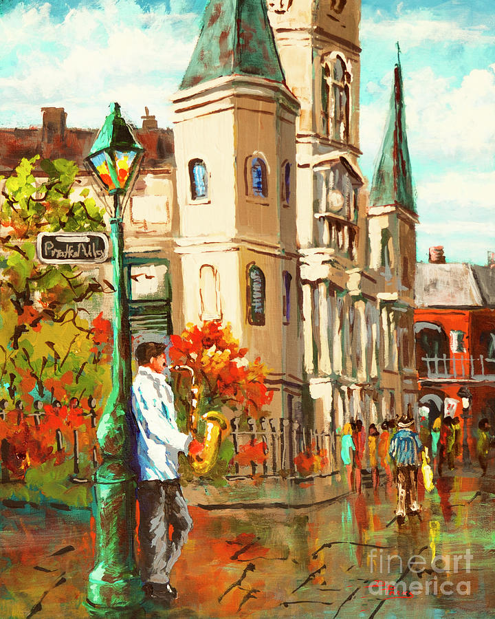 New Orleans Painting - Cathedral Jazz by Dianne Parks