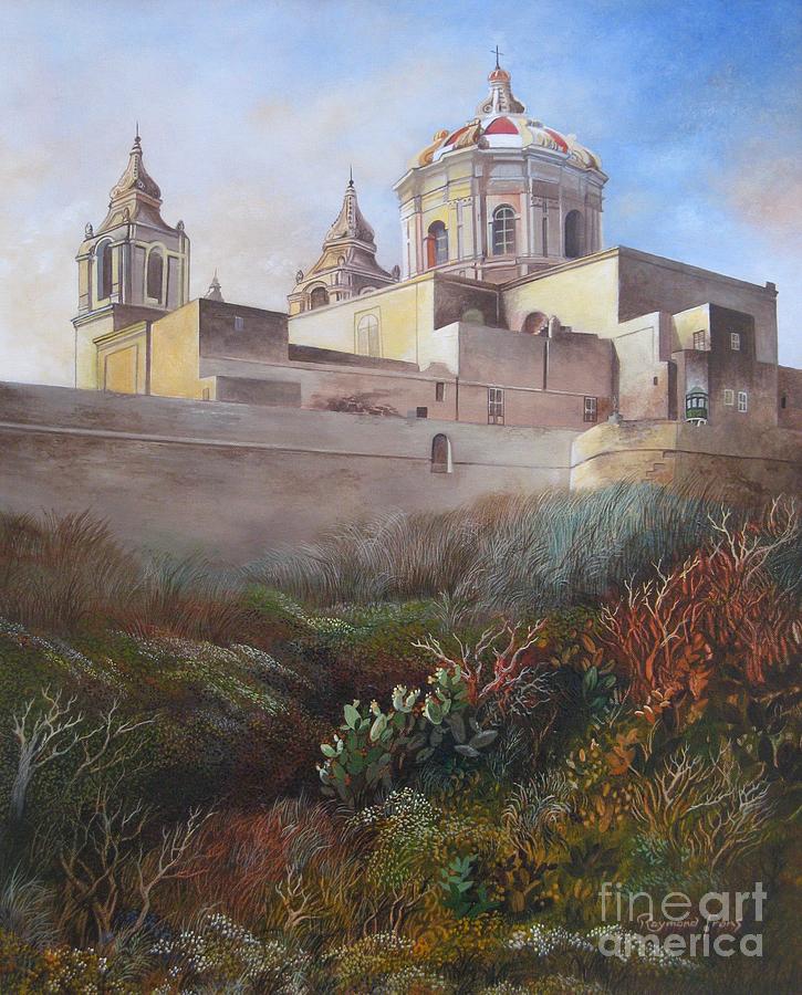 Cathedral Painting - Cathedral Mdina by Raymond Frans