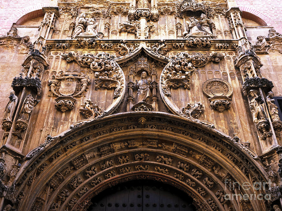 Cathedral of Malaga Entry Facade Photograph by John Rizzuto