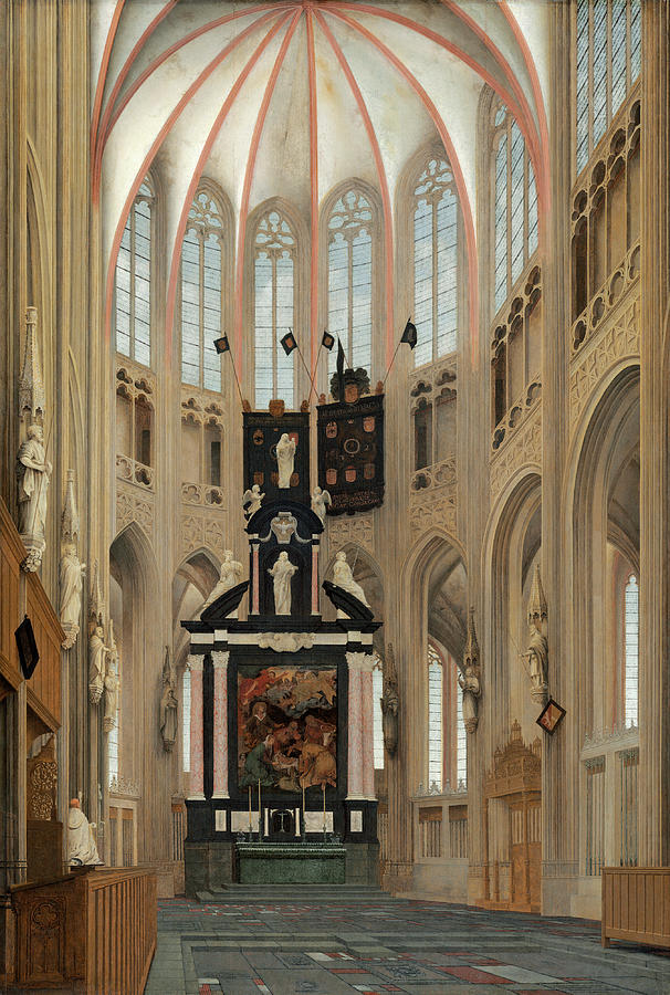 Cathedral of Saint Johns at Hertogenbosch Painting by Pieter Jansz Saenredam