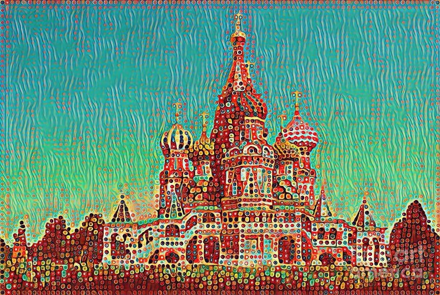 Cathedral Of St. Basil, Moscow Russia Digital Art