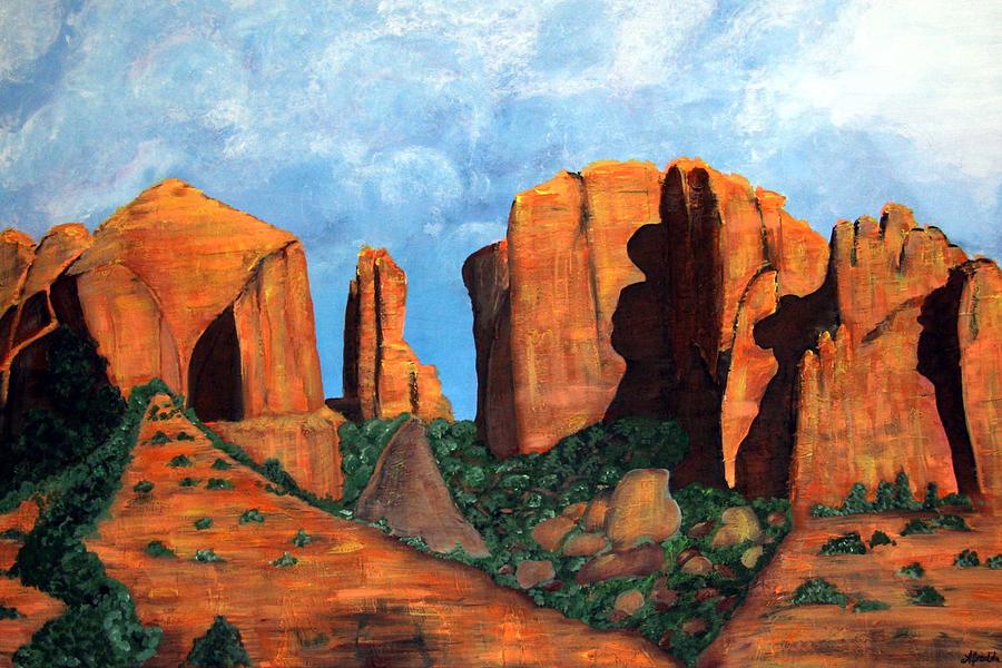 Cathedral Rock Painting by Afrodita Ellerman