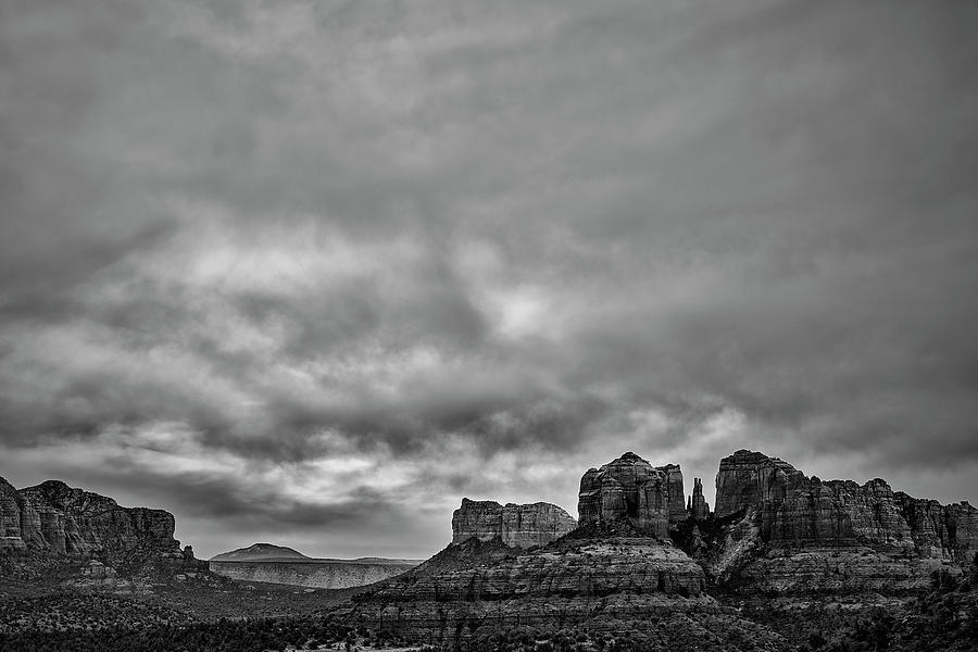 Black And White Photograph - Cathedral Rock at Dawn by Jon Glaser
