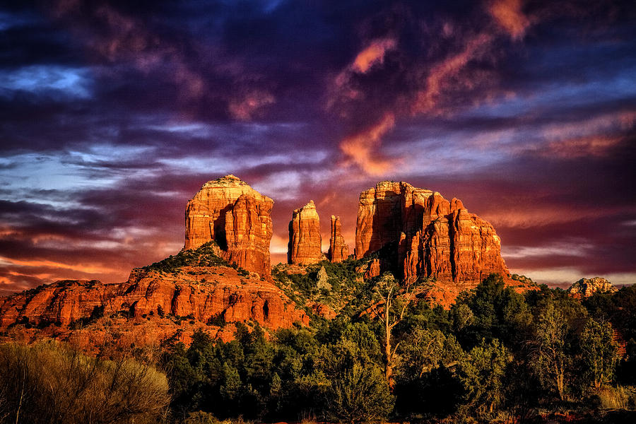 Cathedral Rock Drama Photograph by Diana Powell