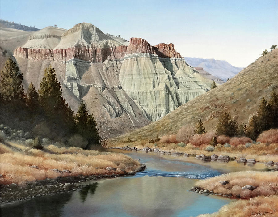 Cathedral Rock Painting - Cathedral Rock John Day River by Mike Stinnett