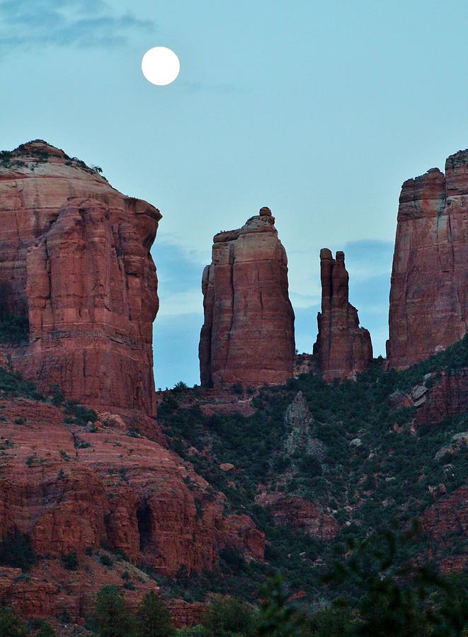 Cathedral Rock Moon 081913 H Photograph By Edward Dobosh - Fine Art America