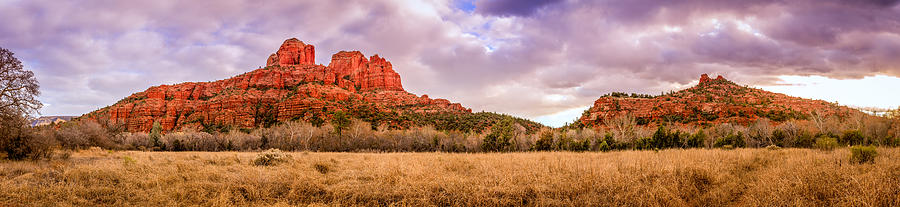 Mountain Photograph - Cathedral Rock panorama by Alexey Stiop