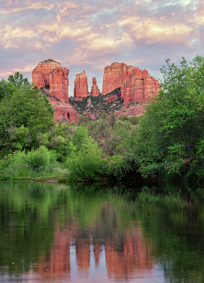 Cathedral Rock Reflected in Oak Creek Photograph by Loree Johnson