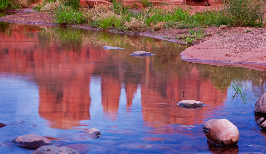 Cathedral Rock Reflection Pastel Photograph by Bob Coates