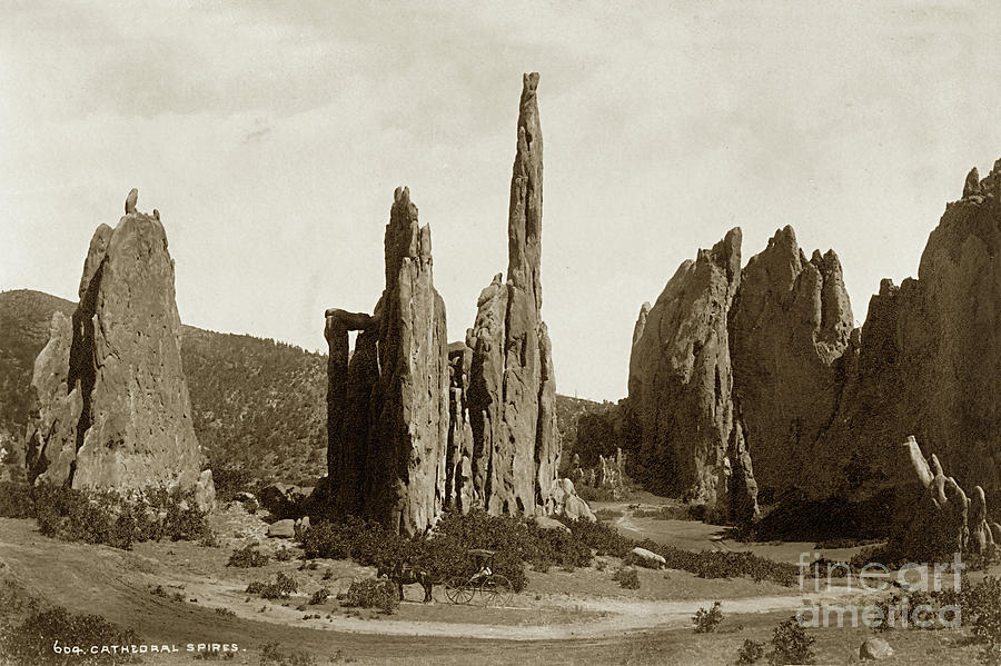 William Henry Jackson Photograph - Cathedral Spires. Garden of the Gods, Colorado circa 1885 by Monterey County Historical Society